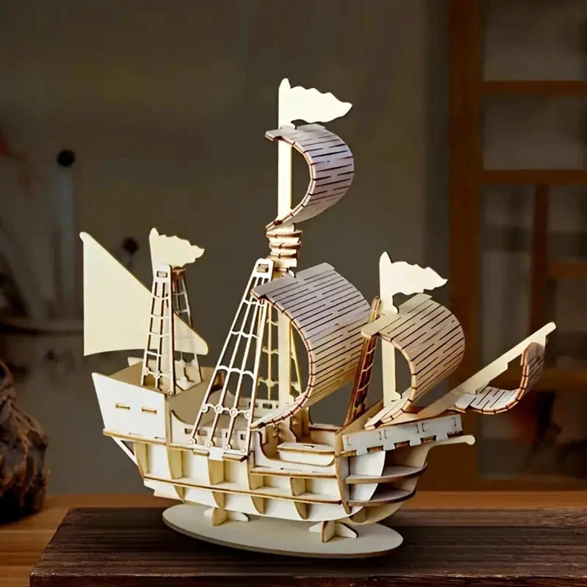 3D 나무 범선 퍼즐, 재미있는 DIY 공예, 완벽한 선물 아이디어
