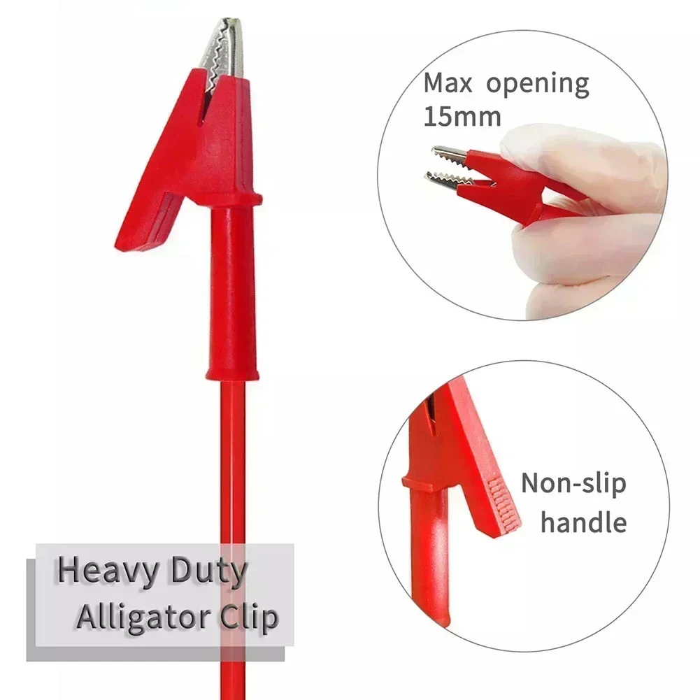 Alligator Clips Test Probes Test Leads 2pcs Cable 4mm Banana Plug To Crocodile Clip Test Leads 1M Cable Power Tools Silicone Banana Plug Accessories