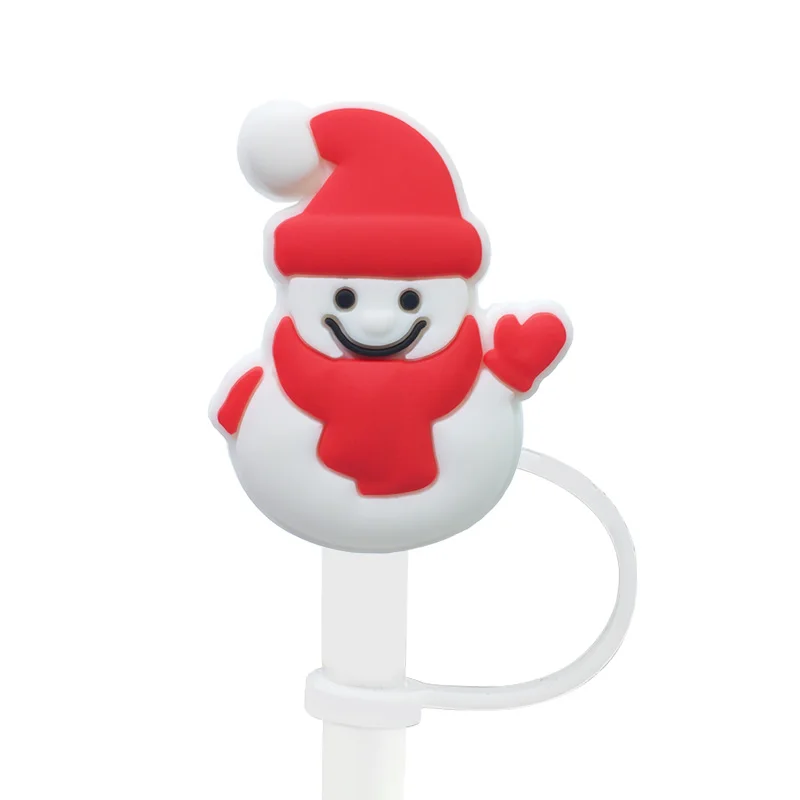 Christmas Style Silicone Straw Cover Accessories 1/30PCS 8mm Straw Topper for 30&40Oz Cups Dustproof Cap Christmas Gifts silicone straw cover