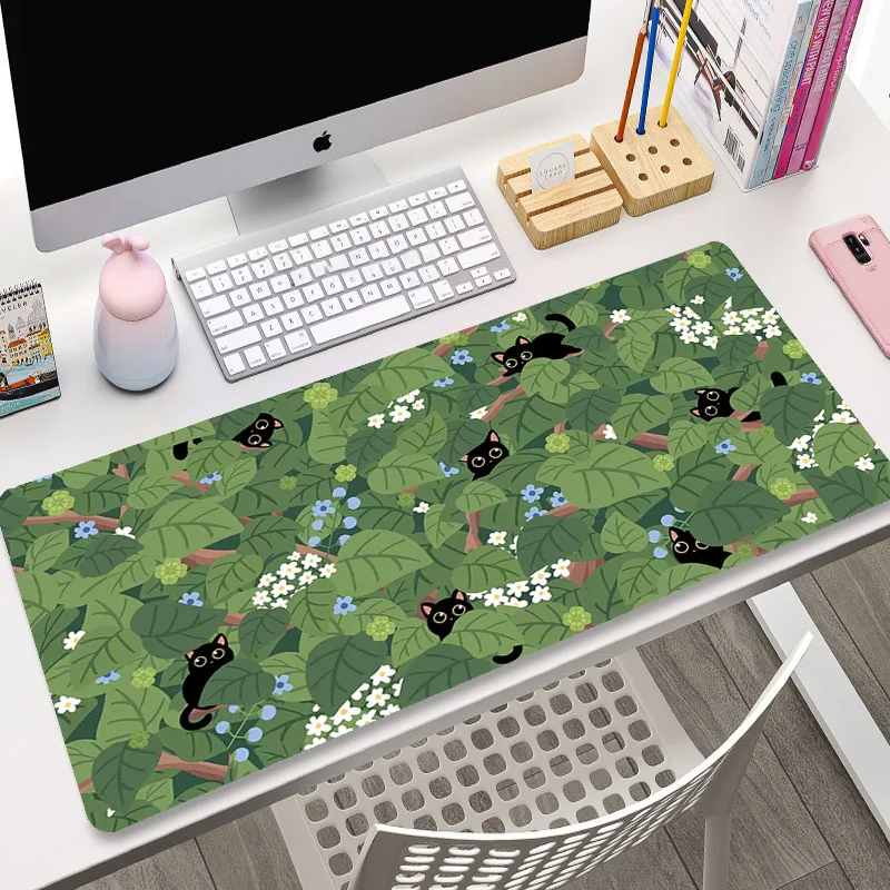 thumbnail image 1 of Alfombrilla grande para ratón y teclado para videojuegos, alfombrilla grande para ratón con diseño de gato bonito XL, planta verde, para ordenador, Gamer, tableta, alfombrilla para ratón larga XXL 900, 1 of 5