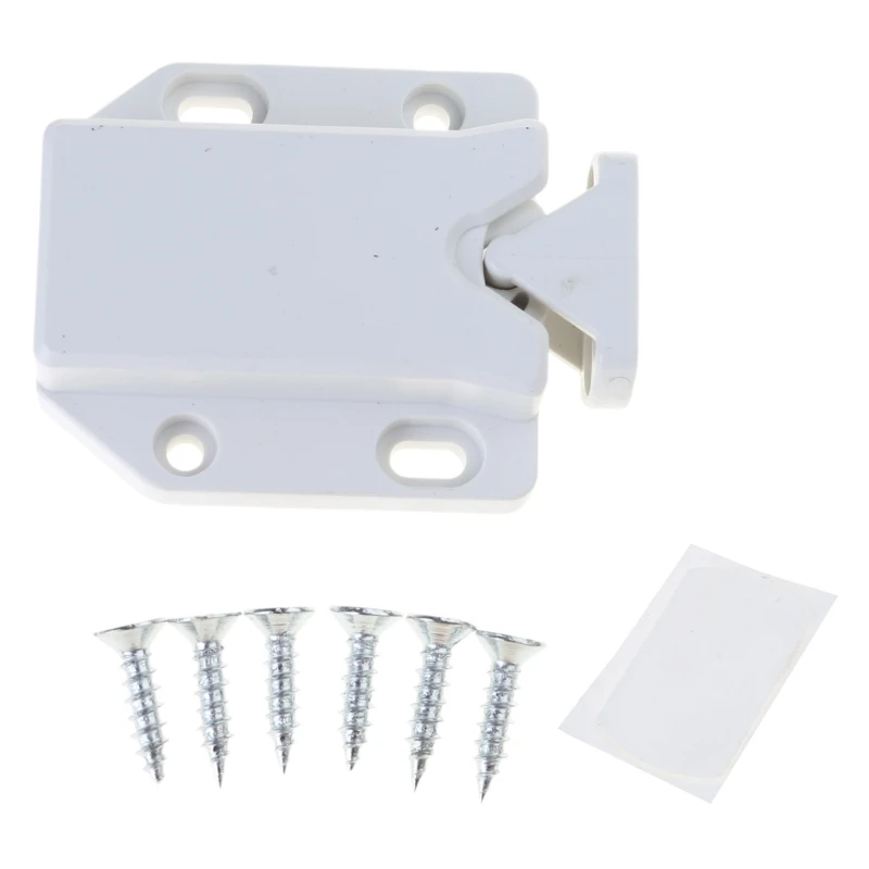 652F 6Pcs Cabinet Push Latches Push to Open Catch Lock Rebound Self-Locking Catch Hardware for Cabinet Drawer Wardrobe