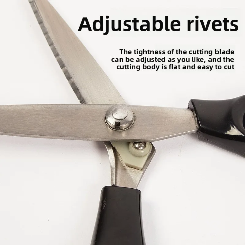 Enhanced Serrated Tailor Scissors with Handmade Lace Design and Curved Wave Blades