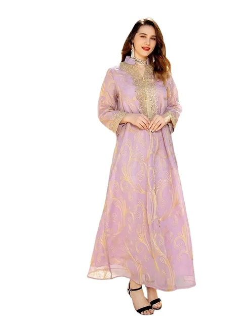 Ramadan Embroidered Kaftan Muslim Long Dress Women Imitation Linen Jalabiya Gulf Abaya Dubai Saudi Moroccan Caftan Gown 2022 2