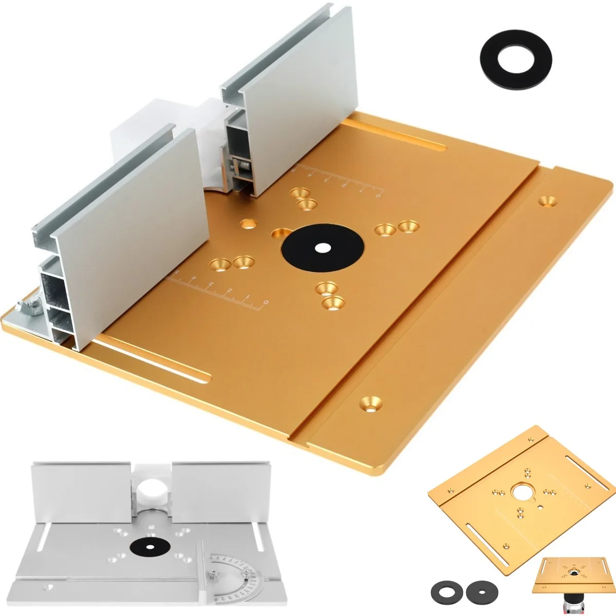 

Aluminum Router Table Insert Plate Durable Woodworking Milling Cutter Table Carpentry Premium Insert Mounting Plate Wood Tool