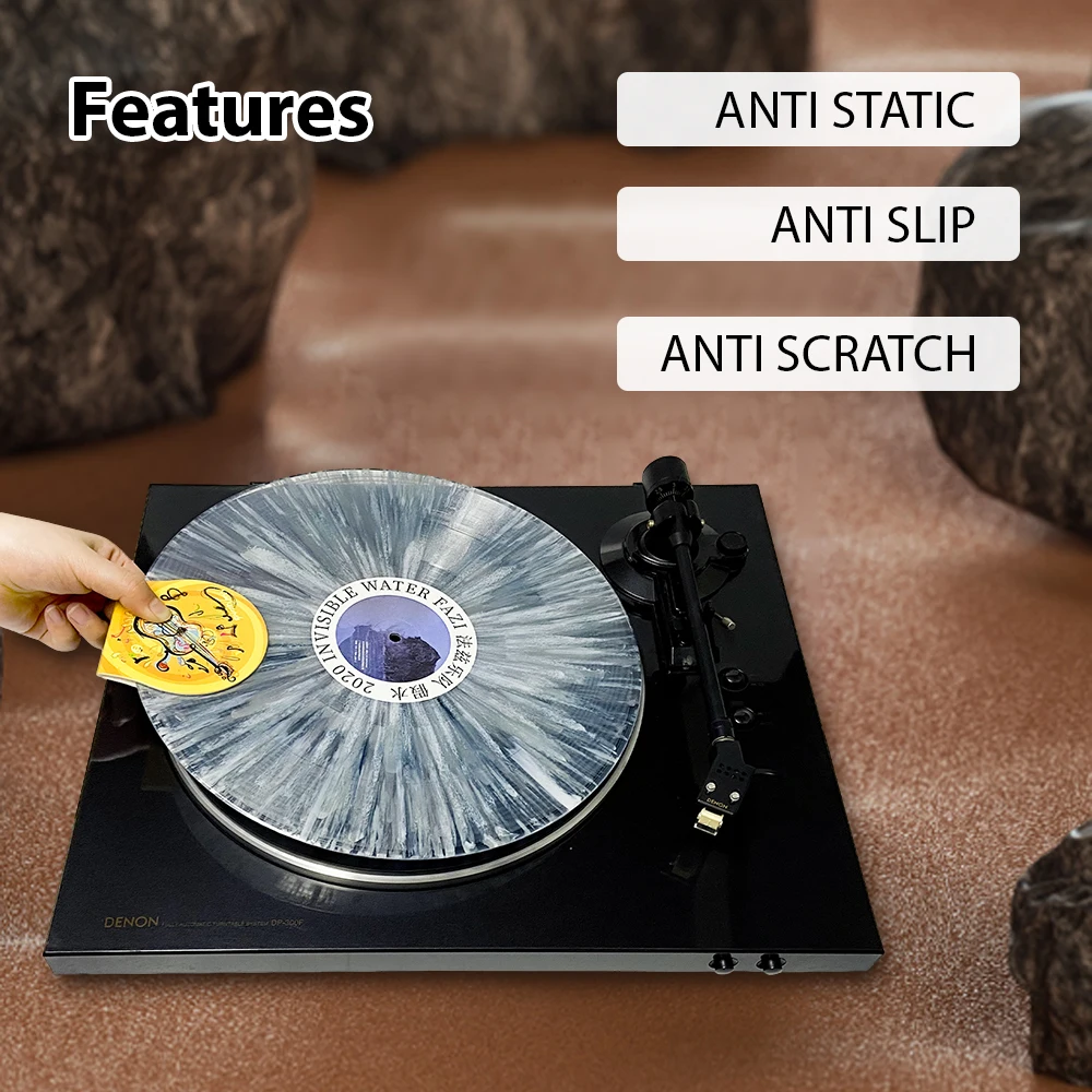 2pcs Record Cleaner Handler Mitt Black Vinyl Record Clip Disc Cleaning Protection Pad No Fingerprints for Vinyl LP Records