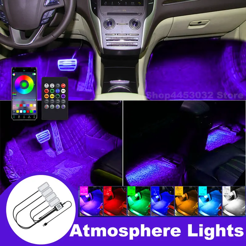 Luce Ambientale Del Piede Dell'Auto Lampada A Led Rgb Usb Per Lincoln Navigator Mks Mark Lt Mks Town Accessori Per Il Controllo Dell'App Remota Wirele