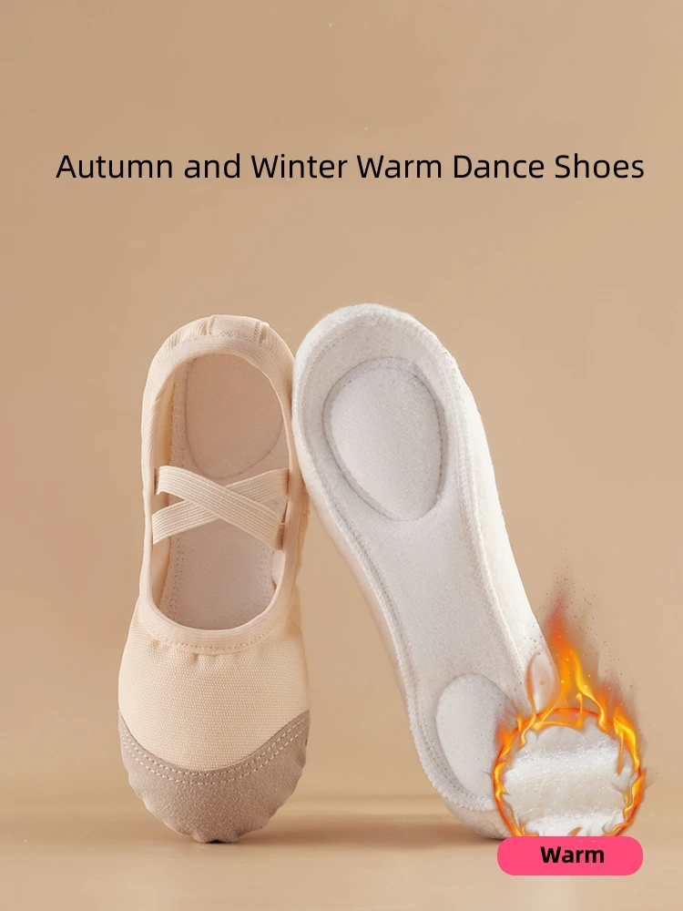 

New Autumn And Winter Warm Children Adult Ballet Dance Shoes Girls Kids Soft Sole Yoga Ballroom Social Dancing Shoes 2 Colors