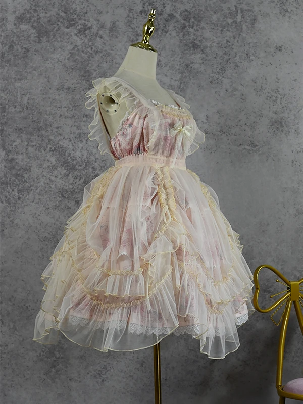 Original Lolita Apron with Veil and Drawstring Two Types of Dress for Wearing Corporate Casual Dresses