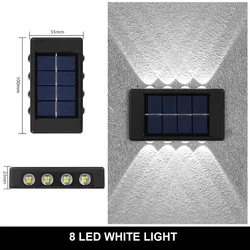 Solar LED Outdoor Waterproof Street and Garden Decorative Light (8LED white)