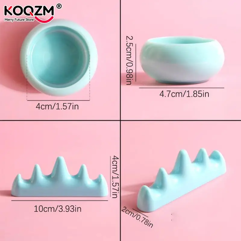 Color Palette Cute Animal Ceramic Paint Brush Pen Holder Palette