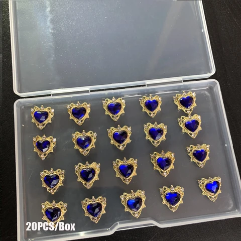 Box Red Nail Cherry Charms 3D Nail Rhinestones Mix Shape Nail Studs Shiny Nail Rhinestone Cute Glitter Nail Accessories Gems