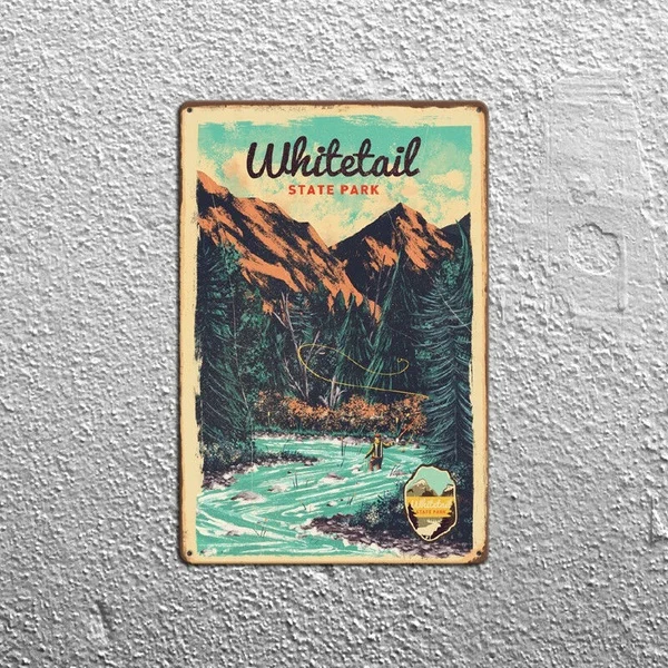 

New Vintage Metal Tin Sign Whitetail State Park Outdoor Street Garage & Home Bar Hotel Wall Decor Signs 12X8Inch