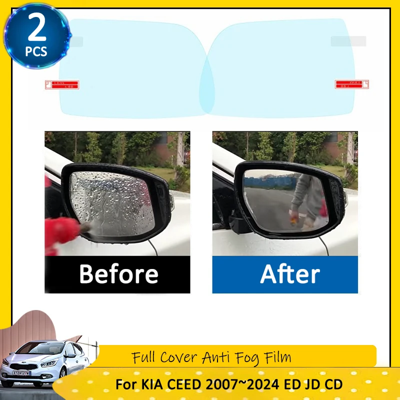 

For KIA CEED 2007~2024 ED JD CD Full Cover Anti Fog Rainproof Film Rearview Mirror Accessories Cee'd SW GT 2013 2015 2017 2018
