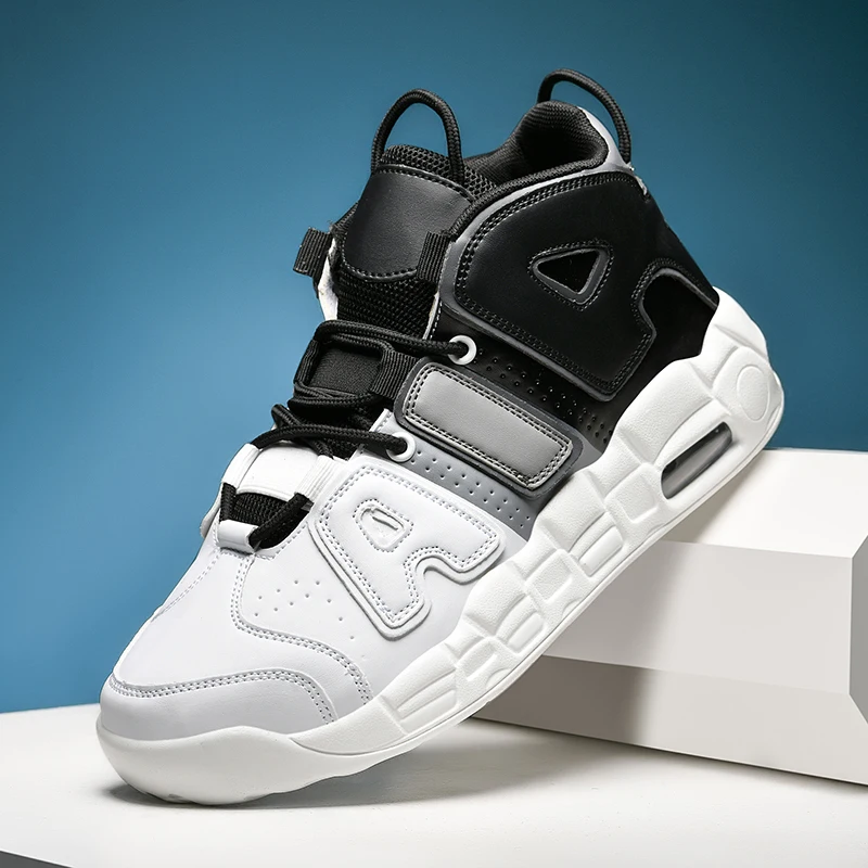 New Large-sized High-top Men's Shoes, Lightweight and Anti-slip Air Cushioned Sports Running Shoes, Casual Basketball Shoes 7