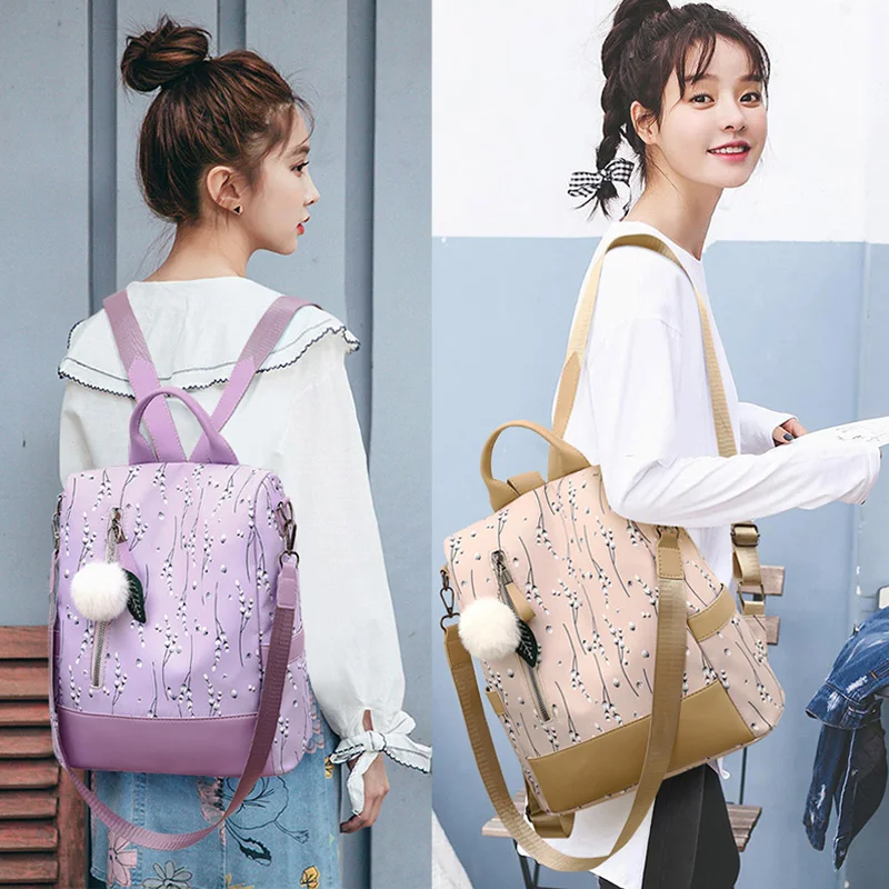 Fashion Flower Print Women Backpack Female Anti-theft Backpacks Casual Ladies School Bag High Quality Large Capacity Backpack