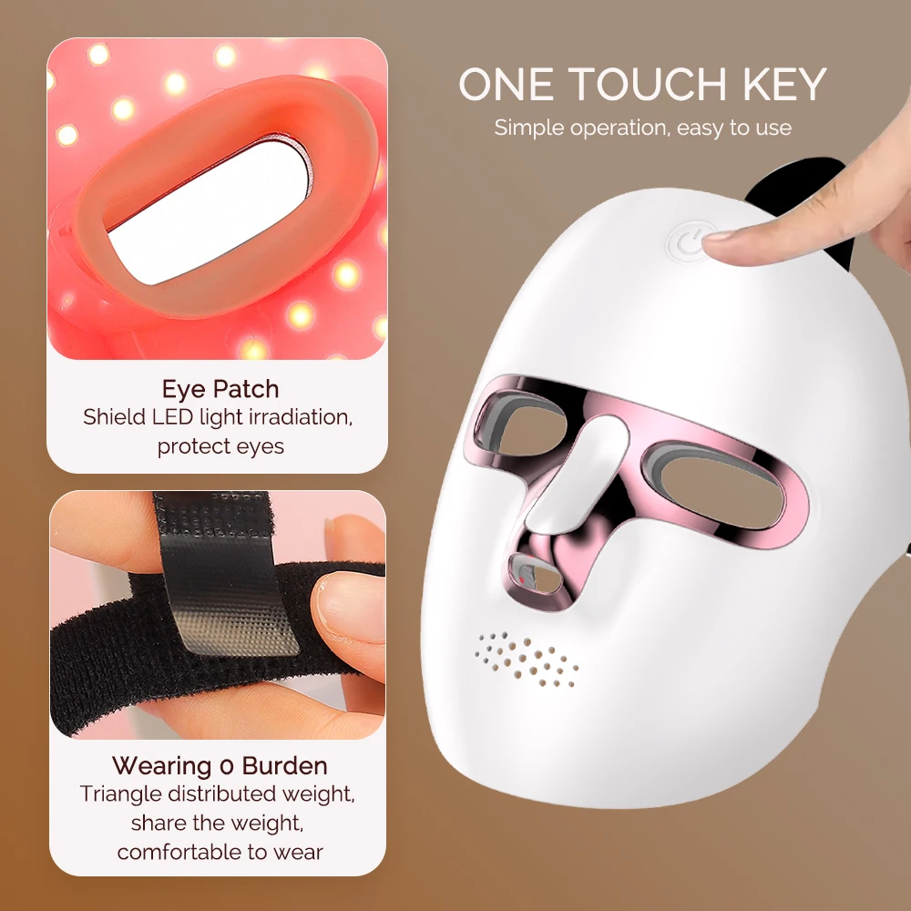 Wireless 7 Colors Photon Face LED Mask Red Light Facial Beauty Mask Skin Rejuvenation Anti Aging Anti-Wrinkle Skin Care Tool