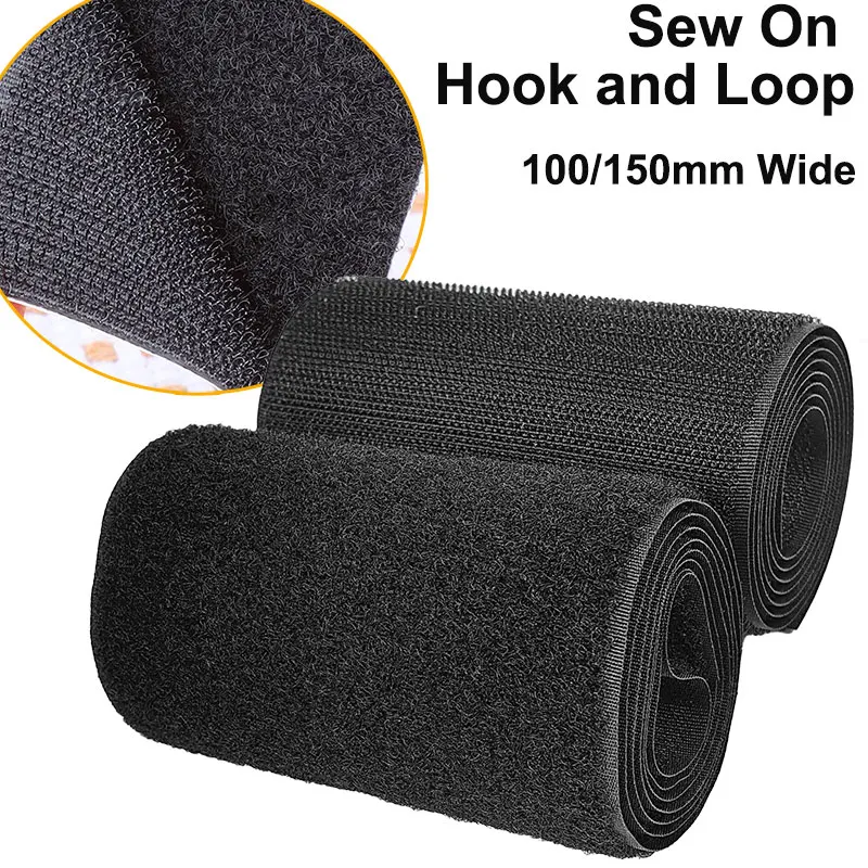 1Meter 10/15cm Wide Sew on Hook and Loop Fastener Tape Nylon Non-Adhesive Interlocking Fastening Fabric Tape for Sewing DIYCraft hook and loop fastener tape