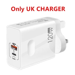 High - Power USB - C 120W GaN Super Fast PD Charger with Quick Charging Adapter - UK Charger