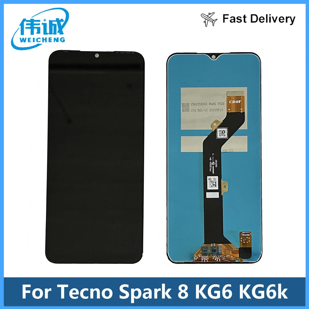 

For Tecno Spark 8 KG6 KG6k Spark8 LCD Display Touch Screen Digitizer Assembly Replacement For Tecno KG6 KG6K LCD