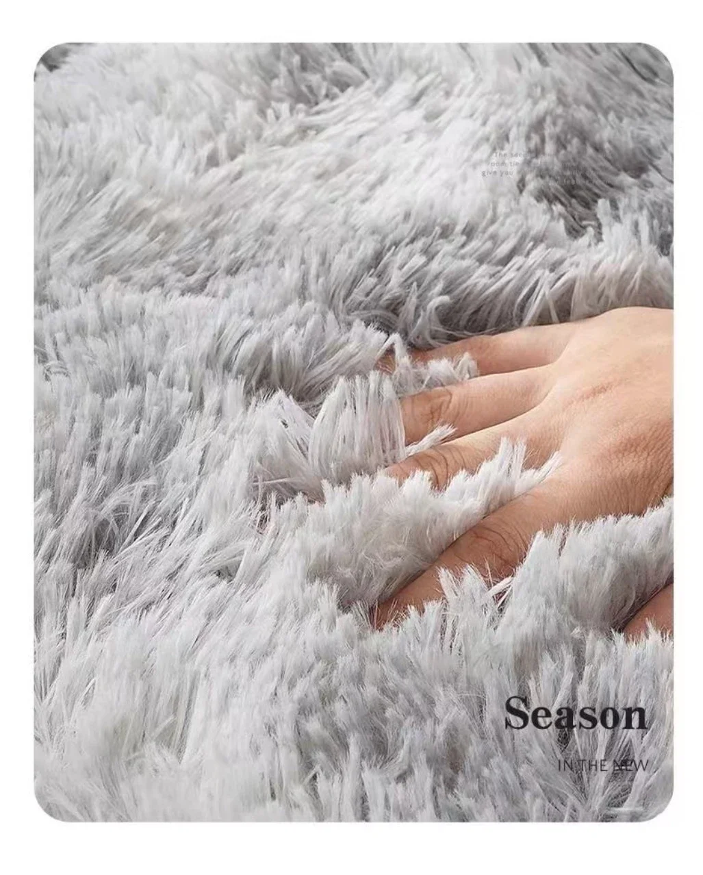 Soft washable bedside rug with plush velvet texture.