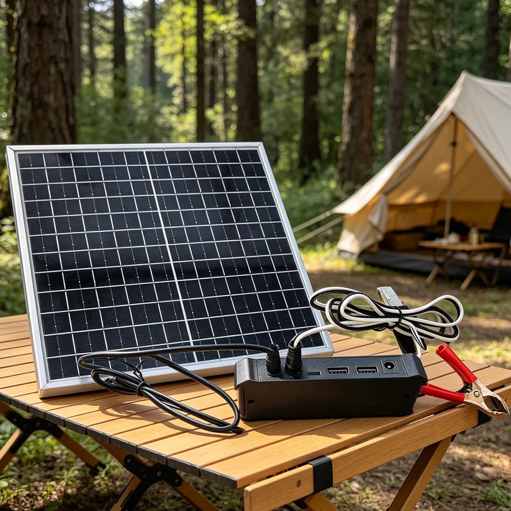 DC 퀵 커넥터가 있는 12W 방수 태양광 패널 IP65 방수 등급 235×225mm의 광전지 발전 장치