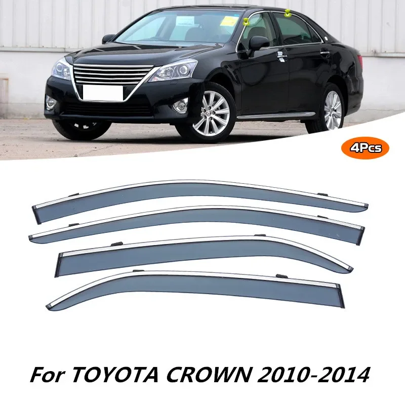 Transparent Black Window Visors For Toyota Crown 2023+ - Left & Rear Deflectors