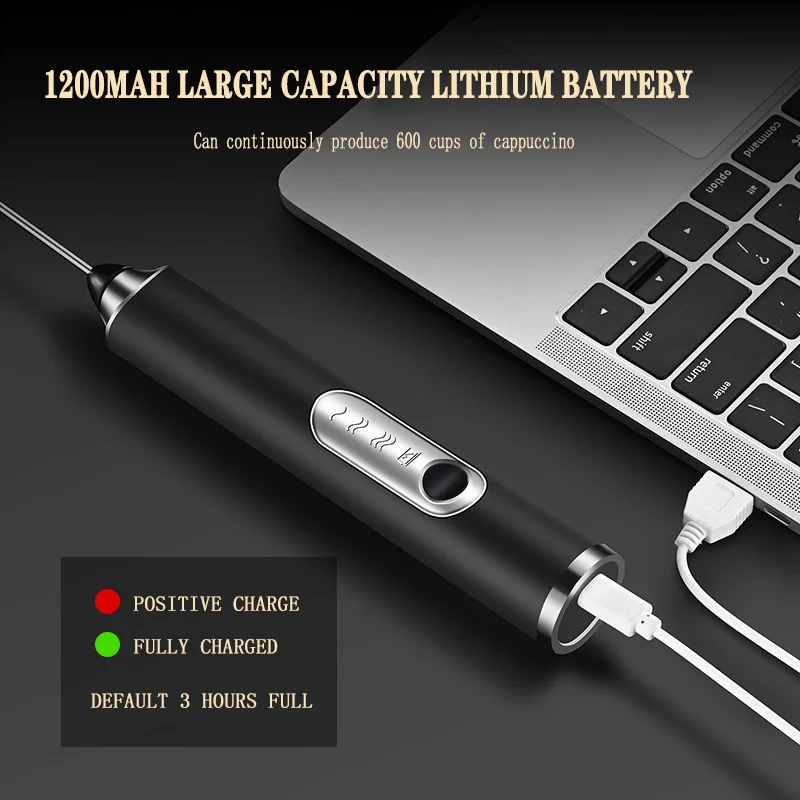 TINSOL مزبد حليب كهربائي صغير محمول باليد طاقة لاسلكية من النوع C شحن مريح حليب القهوة خفق المطبخ