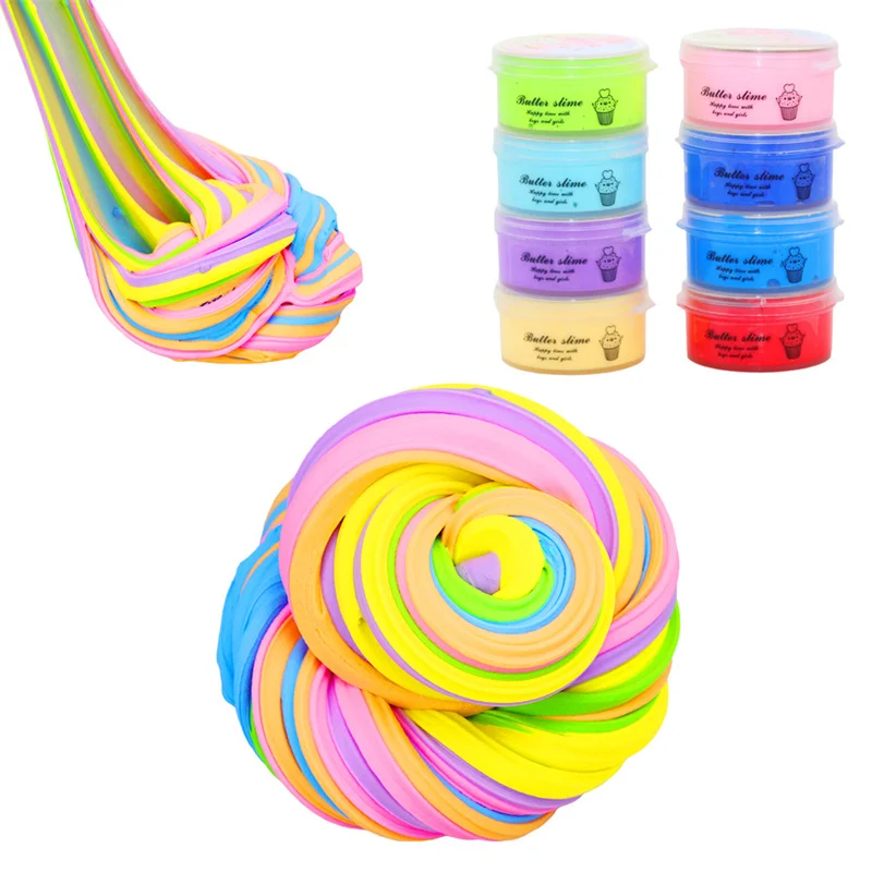 30pack Decompress Soft Charms Rainbow Clay Slime Party Toy for Kids Gift Colored Modeling Clay Set Toys Education Creativity Toy 4