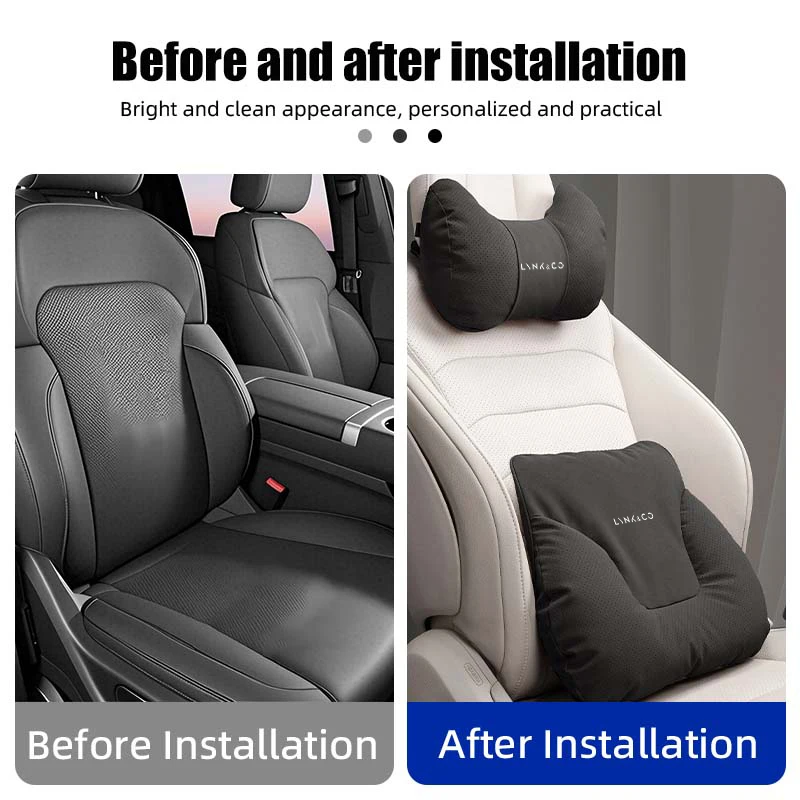 자동차 좌석 요추 등받이 머리 받침대 LYNK&CO 01 02 03+ 05 06 09 PHEV 09 MHEV용 부드러운 목 베개 쿠션