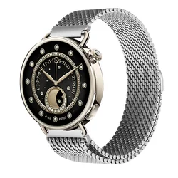 Premium 18mm/22mm Magnetic Milanese Metal Smartwatch Bracelet Strap for 18mm watch strap (Silver)