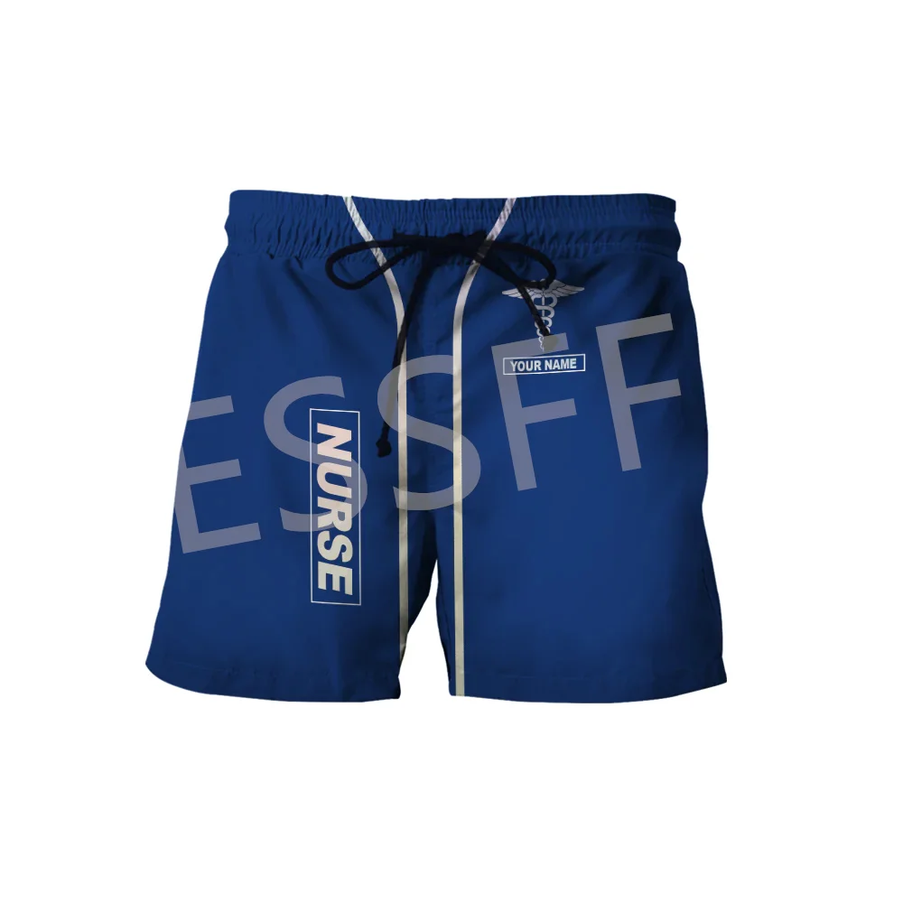 Streetwear EMS EMT Nurse Paramedic Medical Tattoo Custom Name 3DPrint Unisex Harajuku Beach Short Pants Summer Casual Shorts X2