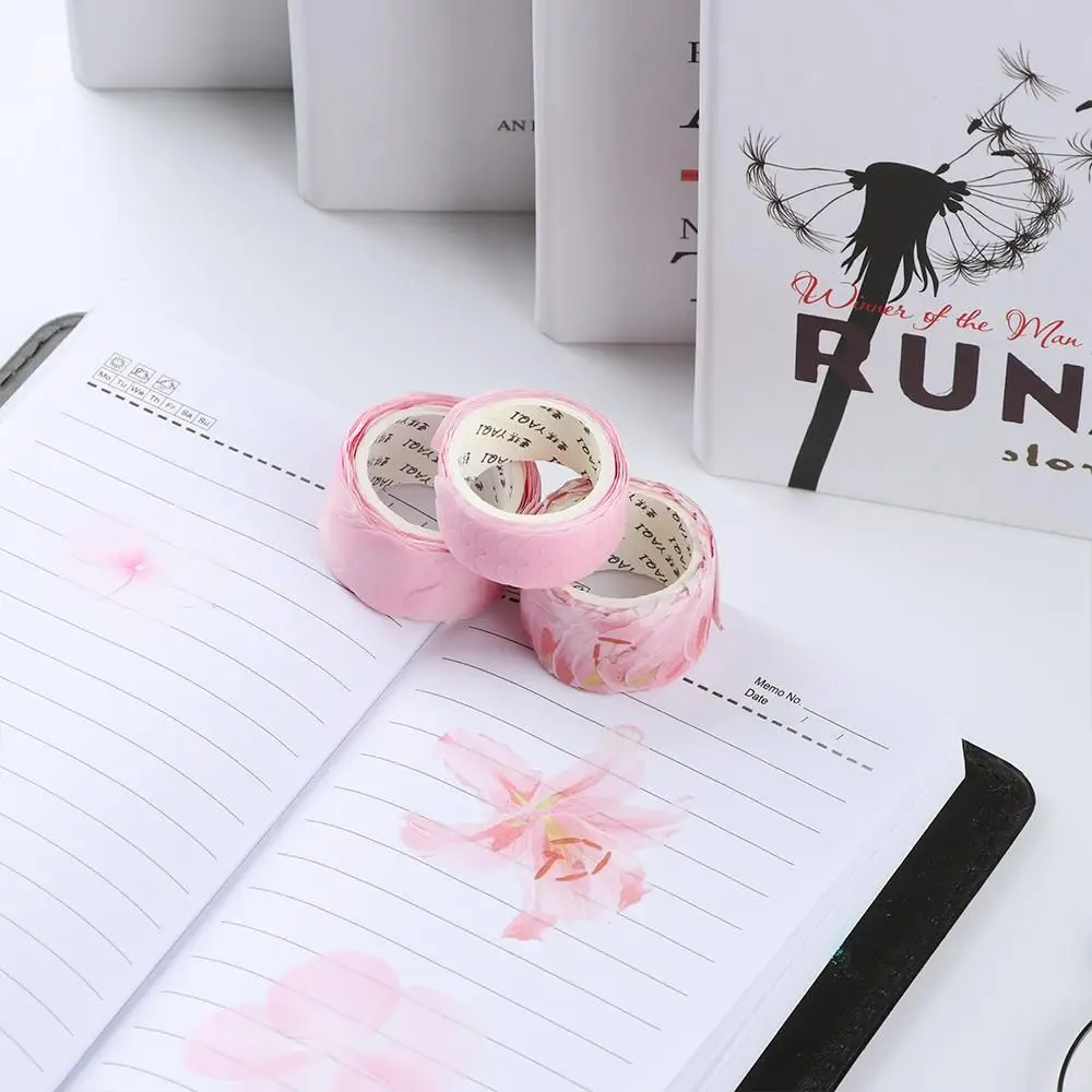 DIY 200Pcs/roll Flower Petals Paper Tape Decor Masking Tape Fragrance Sakura Tape Scrapbooking Diary Paper Stickers Washi Tape 4