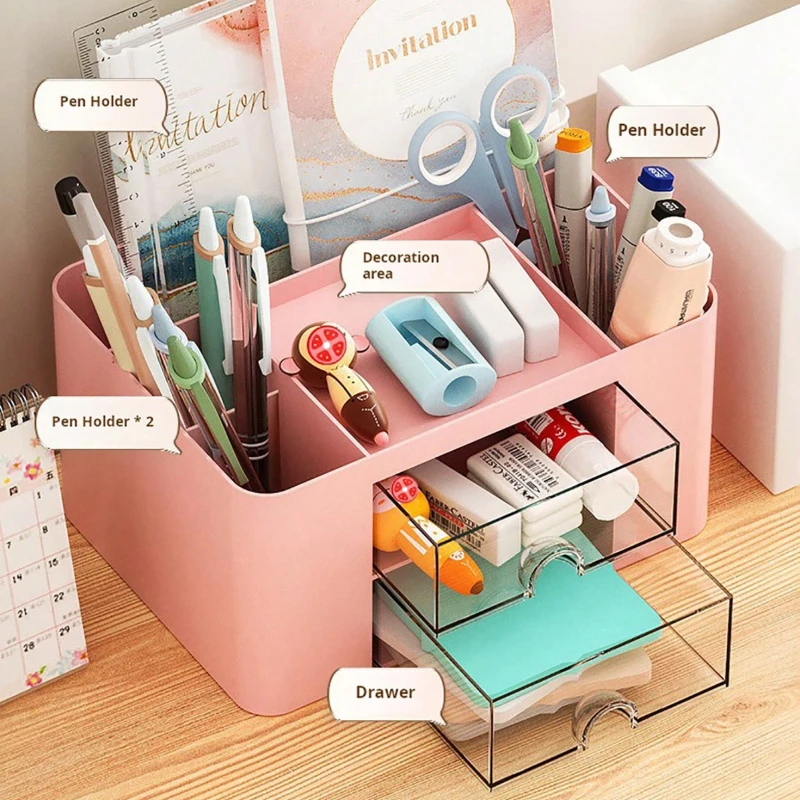 Small Plastic Drawer Organizer, Multi-Purpose Desktop Storage Box for Jewelry, Office Supplies Sundries Storage Box