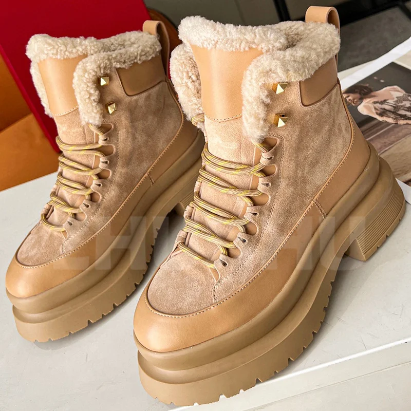 

Женские ботильоны на платформе, теплые полусапожки разных цветов с круглым носком, обувь для увеличения комфорта, зима 2023