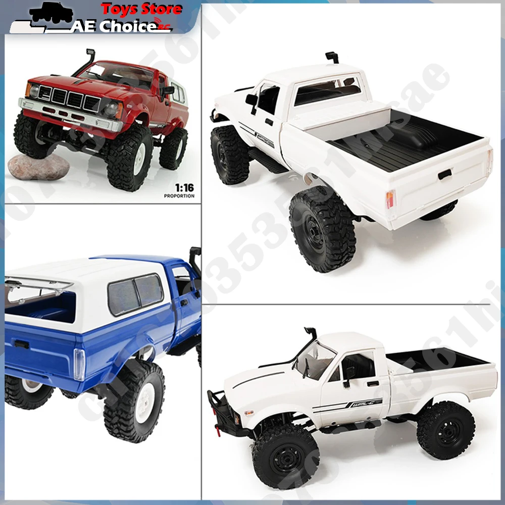 WPL C24 풀 스케일 RC 자동차 2.4G 4WD 락 크롤러 전기 버기 등산 트럭 LED 라이트 온로드 1/16 어린이 선물 완구