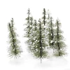 10pcs Model Pine Trees Miniature White Snow Trees Winter Forest Train Railway War Game Layout Landscape Diorama Scenery OO Scale 6