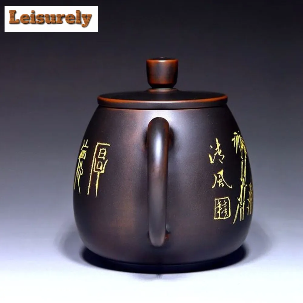 230ml Authentic Qinzhou Nixing Pottery Tea Pot Famous Masters Fully Handmade Filter Teapot Engrave Bamboo Kettle Chinese Tea Set