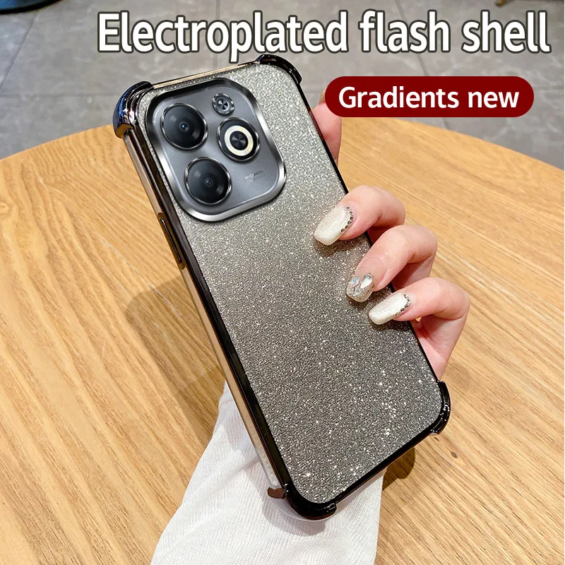 Luxury Shiny Glitter Plating Silicone Shockproof Soft Back Case Cover