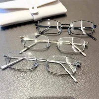 Harajuku Y2K – lunettes Vintage à petite monture carrée pour femmes et hommes, lunettes en métal claires, lunettes de lecture bloquant la lumière bleue 6