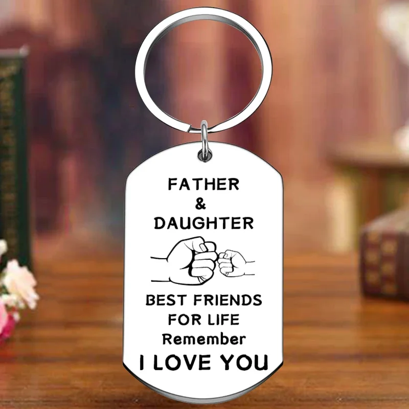

Metal Dad Keychain Fathers Day Key Chain Pendant Papa daddy birthday chrismas Gifts