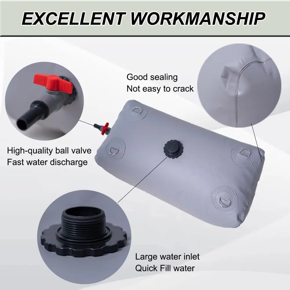 Foldable Portable Emergency Backup Water Storage Container for Construction Survival Kit Camping Gear (29 Gallon) Gray