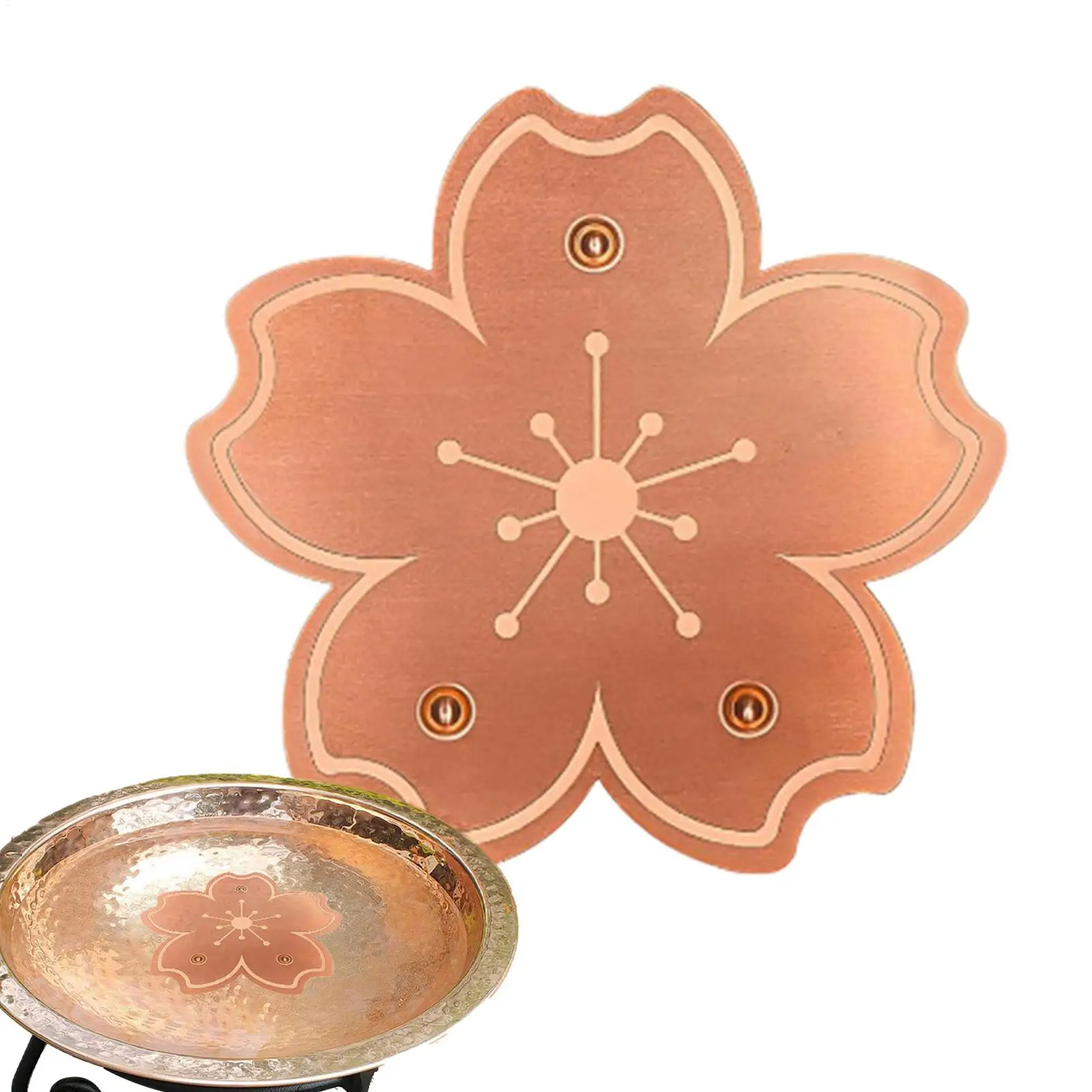 Copper Bird Bath Purification Disc with Triple-Point Support - All-Season Backyard Birdbath Enhancer
