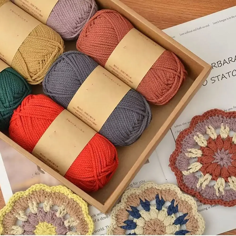 Soft Textured 85M 2mm Round Strands of Cotton Hollow Line Hand Knitting Nylon Cord DIY Wool Hat Bag Shoe Doll Handicrafts Thread