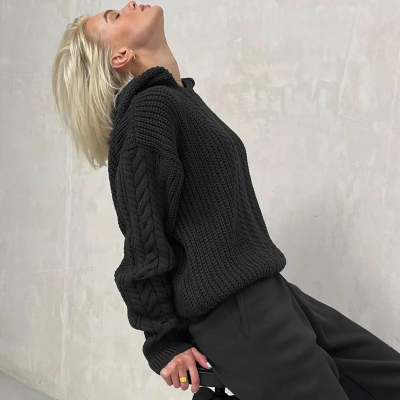Knitted Hoodies Sweater Women Loose Long Sleeve Autumn Pullover Woman Street Casual 2025 Baggy Coat Female Winter Clothes