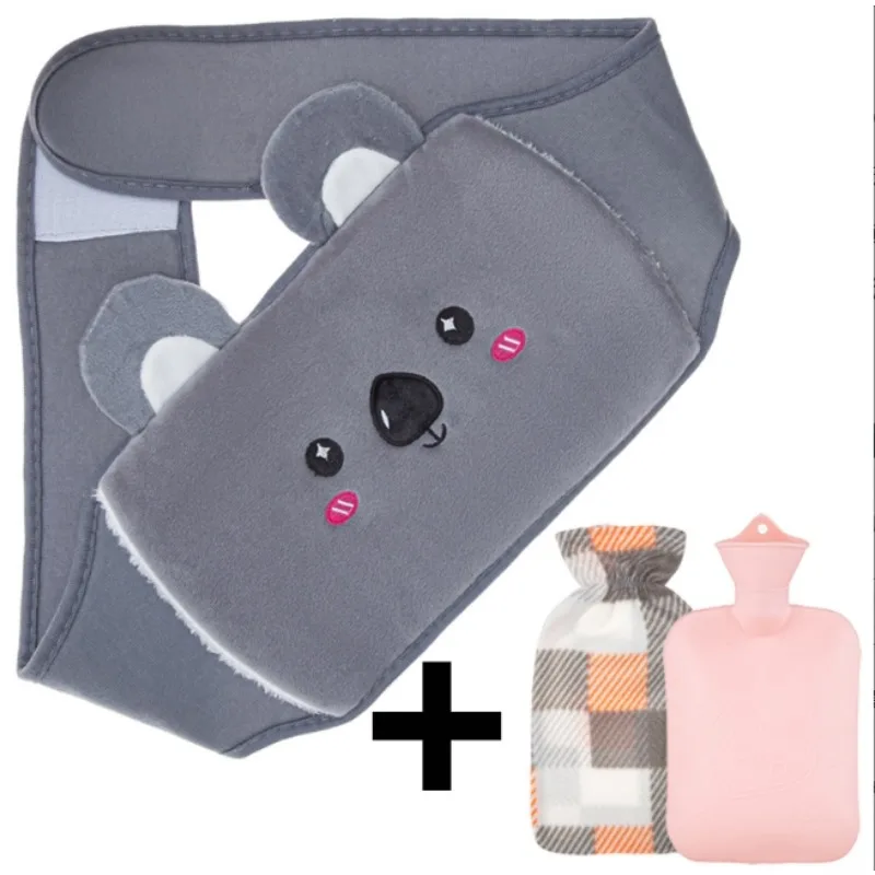 Set 3 in 1 Cartoon Hot Water Bottle Cover Warm Plush Pouch Bag Covers Waist Belt 1000ml Water Bottle Universal Warm Bag Cover