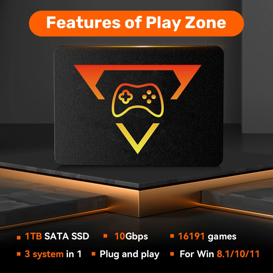 Playzone 1TB Gaming SSD With 16191 Games 3 System In 1 Game SSD