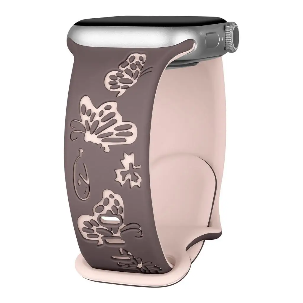 Charming Carved Butterfly Soft Silicone Watch Strap