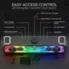 Redragon GS817 RGB 2.0 Channel Stereo Speakers Touch-Control Bluetooth 5.3 & 3.5mm AUX Inputs Desktop Soundbar, Black 3
