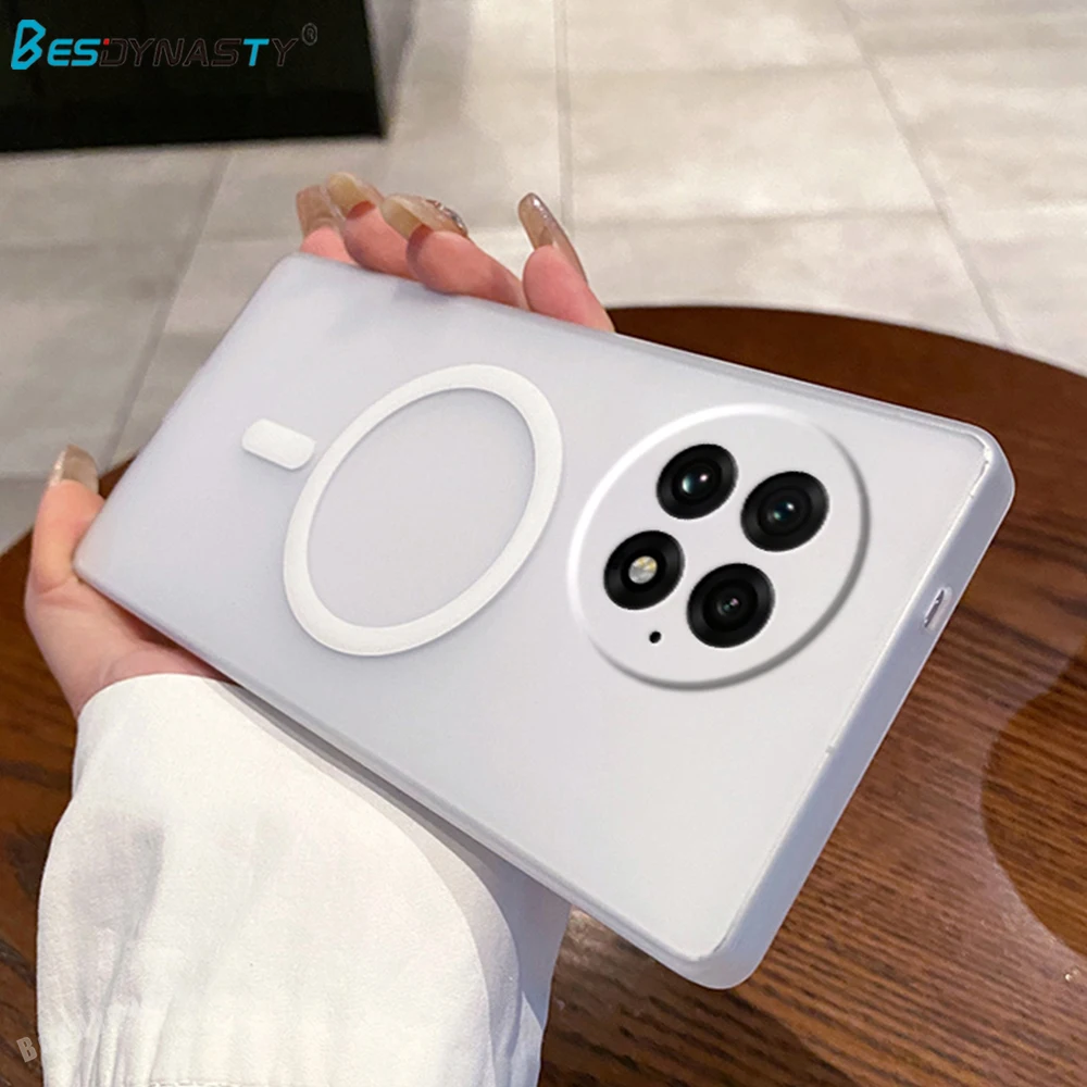 Luxury Matte Slim Clear Magnetic Wireless Charging Case Cover