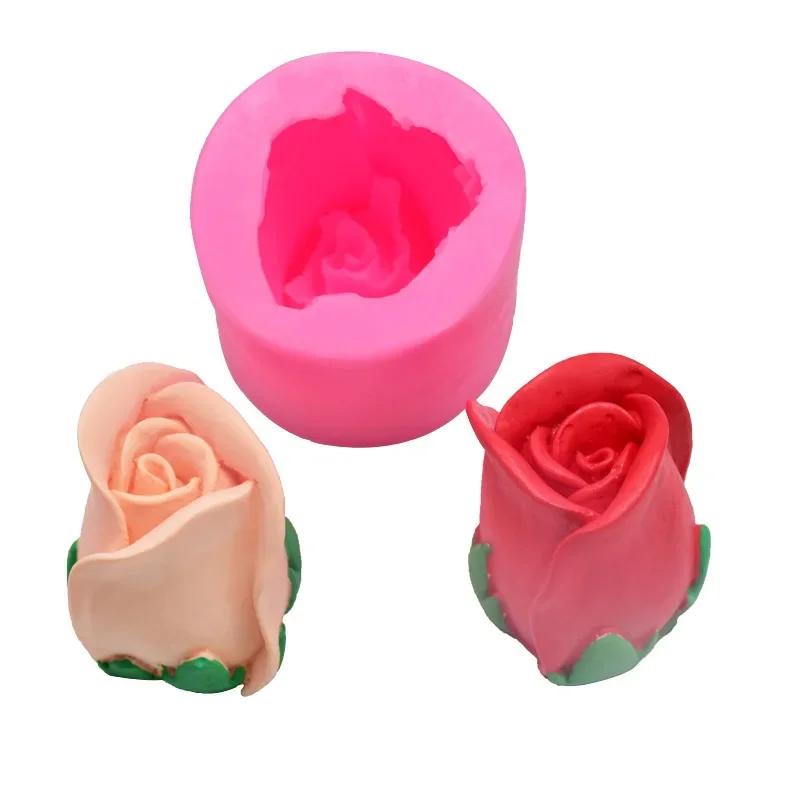 DIY Rose Candle Silicone Mold 3D Tulip Flower Soap Plaster Resin Mould Handmade Craft Candle Making Kit Home Decor Gift